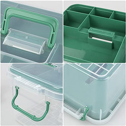 1-Pack Clear Storage Box Container, Family First Aid Box with Handle | 15 QT Medicine Box Organizer with Tray, Durable Plastic, Thickened Medicine Storage Organizeron