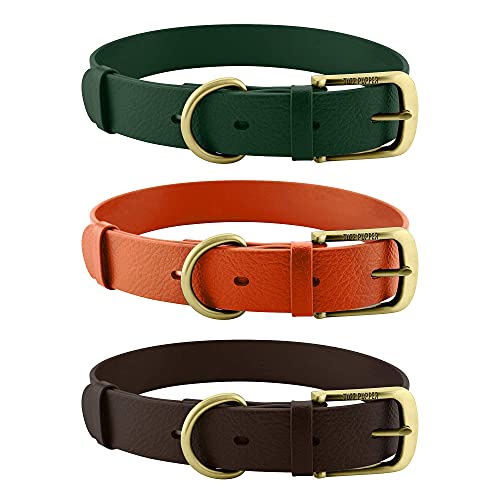 Tuff Pupper Heavy Duty Waterproof Dog Collar for Small, Medium & Large Dogs - color: Forest Green