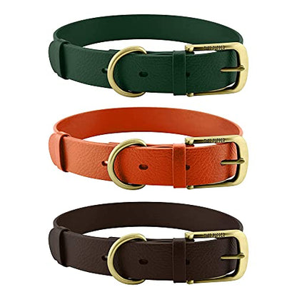 Tuff Pupper Heavy Duty Waterproof Dog Collar for Small, Medium & Large Dogs - color: Forest Green