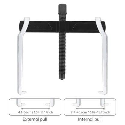 ChgImposs 16 Inch 2-Jaw Gear Puller, Heavy Duty CR-V Adjustable Reversible Bearing Puller Tool for External & Internal Removal of Pulleys, Flywheels, Bearings, Gears, Brake Drums - size: 16 INCH