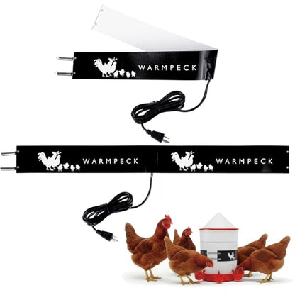 Remerry 2 Pcs Thermostatic Bucket Heater Belt for Poultry Winter,Black | 31.4 Inch with 6 Ft Cord Fits 2-5 Gal, Self Regulating Prevents Freeze, Silicone Wraps Waterer, For Chickens Ducks Geese