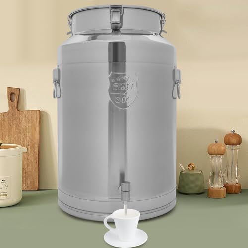 76L/20gal Stainless Steel Milk Bucket with Lid and Faucet - size: 76L/20gal-with Faucet