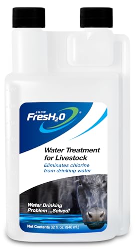 Show FresH2O Livestock Water Treatment Bottle - Eliminates Chlorine and Removes Related Odor in Drinking Water, Treats Up to 300 Gallons of Chlorinated H2O, Made in the USA (32oz) - size: 32oz