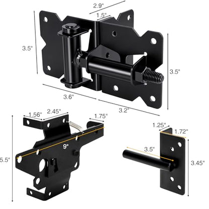 Self Closing Gate Hinge and Latch Kit for Wooden/Vinyl Fence Gate