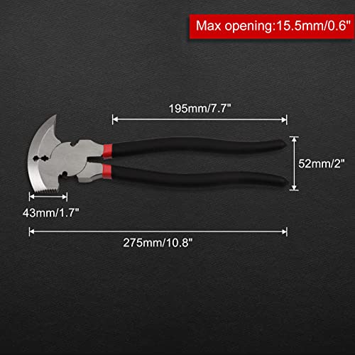 Multi Purpose Fencing Pliers with 2 Wire Cutters Nail Pullers for Installing Maintaining Repairing Wire Fences - style: Fencing Pliers with Hammer End