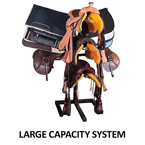 EASY-UP Saddle & Tack System | Accommodates Both English & Western Saddles | High Capacity: 5 Saddles & 8 Pads | Easy Assembly | Ideal for Busy Horse Stables | 5-Year Warranty