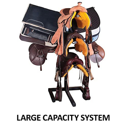 EASY-UP Saddle & Tack System | Accommodates Both English & Western Saddles | High Capacity: 5 Saddles & 8 Pads | Easy Assembly | Ideal for Busy Horse Stables | 5-Year Warranty
