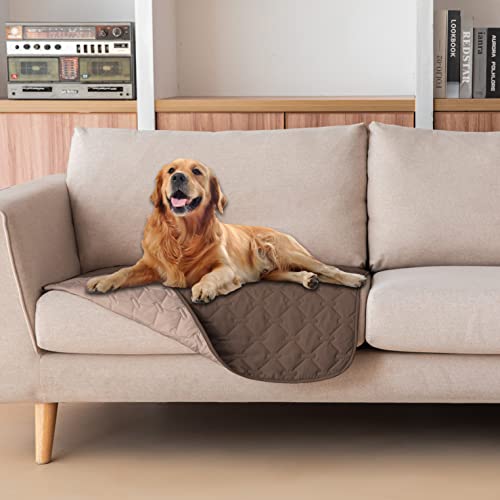 gogobunny Waterproof Armchair Covers for Pets, Anti Hair and Easy Care - color: Dark Chocolate/Light Chocolate, size: 30x30 Inch (Pack of 1)