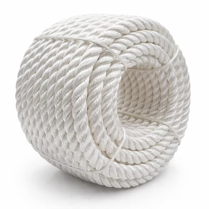 5327lbs Heavy Duty PP/Polyester/Nylon Rope, White, 3/8inX98FT | Weather-Resistant & Waterproof Rope for Pool, Camping, Construction & Rigging Applications - color: White, size: 3/8in X 98FT
