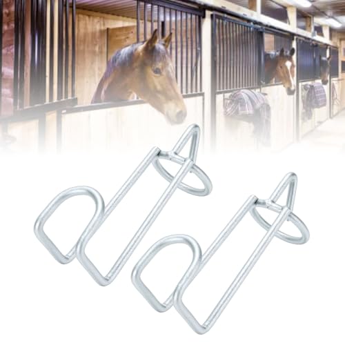Horse Feed Bucket Hooks, 2 Pack Metal Stall Hanger for Horse Stable Barn Fence, with Weather Proof Coating Easy Install No Tools, for Livestock Water Bucket Tack Supplies