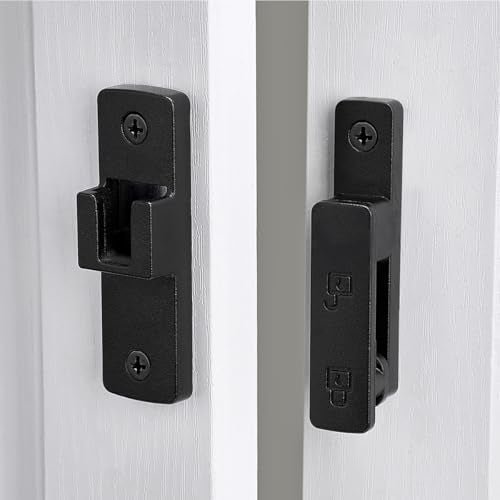 Matte Black 180 Degree Zinc Alloy Barn Door Latch, Flip Gate Lock - color: Matte Black_180 Degree