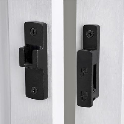 Matte Black 180 Degree Zinc Alloy Barn Door Latch, Flip Gate Lock - color: Matte Black_180 Degree