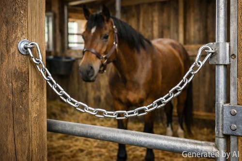 Will's Family Store 2 feet Stainless Steel Gate Chain with Carabiners Max 880 Pounds for Horse Stable and Barn Stall - size: 1 pack