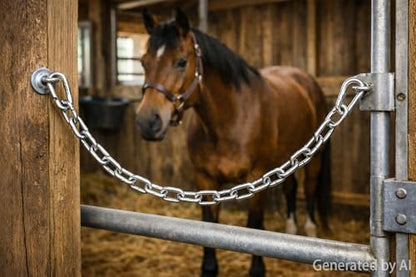 Will's Family Store 2 feet Stainless Steel Gate Chain with Carabiners Max 880 Pounds for Horse Stable and Barn Stall - size: 1 pack