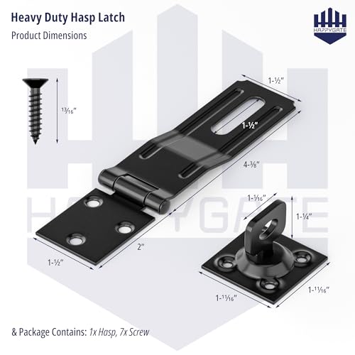 Swivel Staple Safety Hasp Latch Lock with Twist Knob, Black 1pcs - color: Black