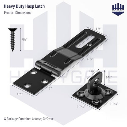 Swivel Staple Safety Hasp Latch Lock with Twist Knob, Black 1pcs - color: Black