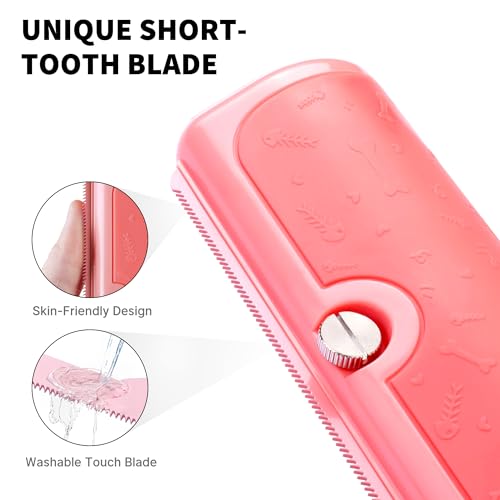 Cat and Dog Deshedding Brush for Shedding, Pink - color: Pink