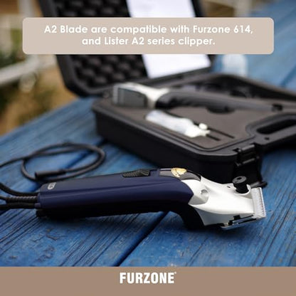 FURZONE A2 Large Animal Clipper Blade (Cattle/Medium) - 2 in 1 Set (18&17 Teeth), Cattle Grooming Replacement Blade, Professional Stress-Free Grooming, 3/32-inch/2.5mm Cut Length - size: Cattle/Medium 2.5mm