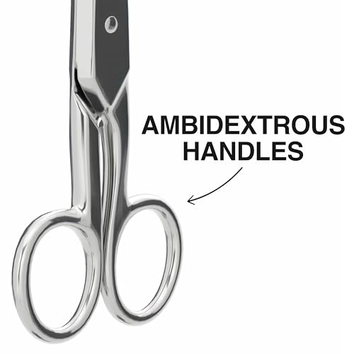Klein Tools 2100-7 Electrician Scissors, Made in USA, Nickel-Plated Scissors with Stripping Notches, Made in USA, 5.25-Inch Snips for Datacom, Telecom, Electrical and Heavy-Duty Use - style: Nickel Plated
