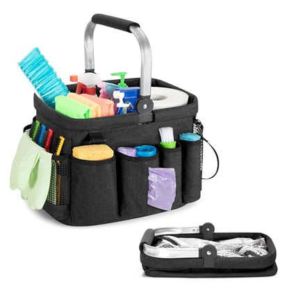 PGmoon Cleaning Caddy Organizer with Handle,Black - color: Black