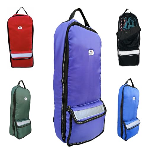 Majestic Ally Halter Bridle Carry Bag - Reflective, Padded with Front Large Pocket Tack Carry Bag to Keep Horse Tack Clean and Safe (Purple) - color: Purple
