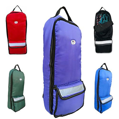 Majestic Ally Halter Bridle Carry Bag - Reflective, Padded with Front Large Pocket Tack Carry Bag to Keep Horse Tack Clean and Safe (Purple) - color: Purple