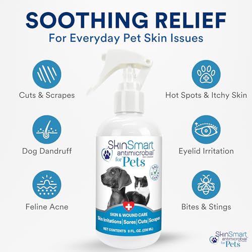 SkinSmart Antimicrobial Wound Care for Pets, Hypochlorous Acid Spray, 8 oz