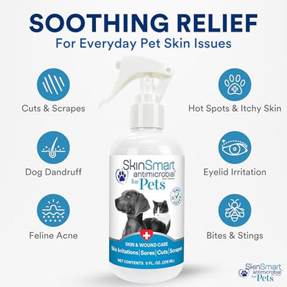SkinSmart Antimicrobial Wound Care for Pets, Hypochlorous Acid Spray, 8 oz