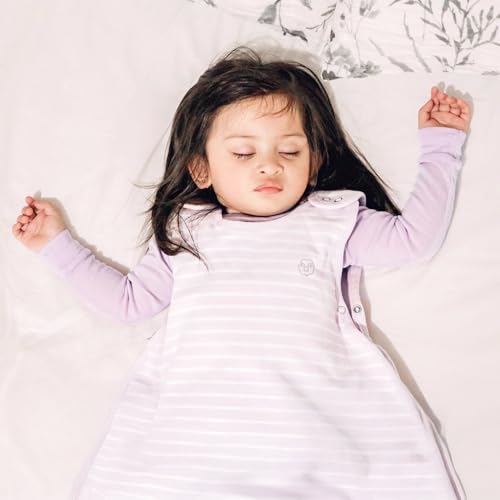Woolino 4 Season Ultimate Baby Sleep Sack – Merino Wool Baby Sleep Bag, Organic Cotton, Temperature Regulating Wearable Blanket, Adjustable Sleep Sack 2–24 Months, All Season - Lilac - color: Lilac