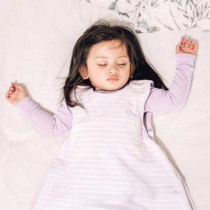 Woolino 4 Season Ultimate Baby Sleep Sack – Merino Wool Baby Sleep Bag, Organic Cotton, Temperature Regulating Wearable Blanket, Adjustable Sleep Sack 2–24 Months, All Season - Lilac - color: Lilac