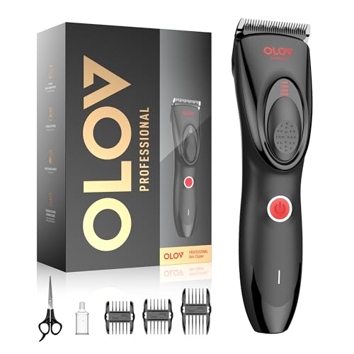 Hair Clippers for Men, Cordless Hair Clipper Kit, Adjustable 4 Length Setting, 2-Speed Settings, Replaceable Ceramic Blade Heads, Rechargeable Hair Clippers for Family (Red) - color: Red