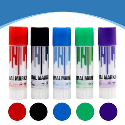 Livestock Marker 5 Pack Multi-Color Marking Stick for Pig Cattle Sheep Goat