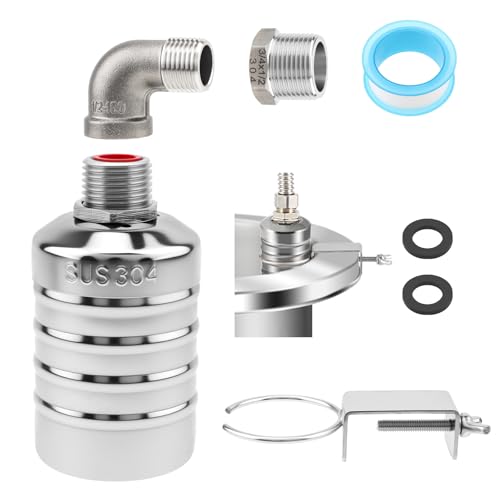Float Valve Automatic Water Level Control Water Float Valve 1/2 to 3/4in | 304 Stainless Steel Water Float Valve for Water Tank, Livestock Trough - style: Style 5