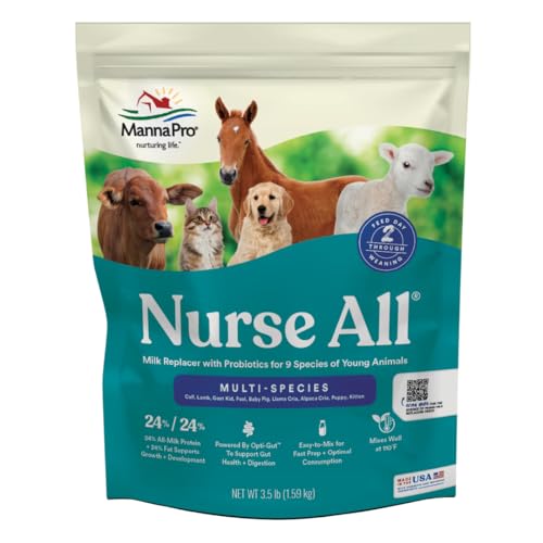 Manna Pro Nurse All Multi-Species Milk Replacer, 3.5 lb Bag - size: 3.5 Pound (Pack of 1)