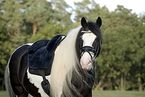 Werner Christ Horse Bareback Pad IBERICA Plus treeless Saddle in Spanish Style, Made of Real Sheepskin - color: Charcoal, size: Pony