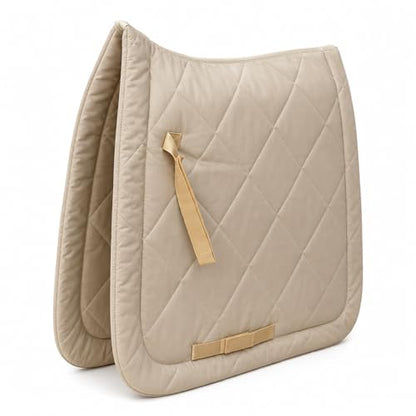 Horse Saddle Pad English Quilted Contoured All-Purpose Trail 72TS01 - color: Beige