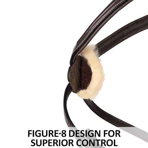 Schneiders Figure 8 English Jump Bridle for Horses Buffalo Leather | Fancy Stitching | Comfort Crown | Non-Slip Reins Included | Adjustable Fit - size: Full Size
