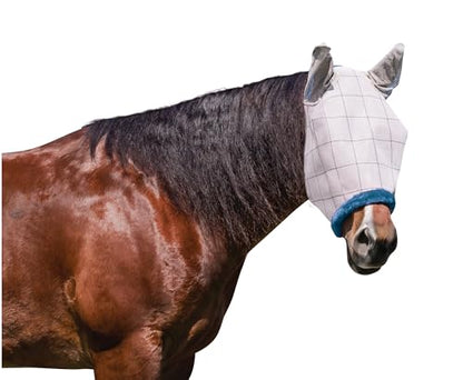 Farnam SuperMask II Horse Fly Mask with Ears, Extended Coverage Equine Fly Protection, Protects Eyes from Insects, Debris & UV, Adjustable Throat Latch, Plush Fleece Trim, Average Size (Pack of 2) - size: Standard Horse (Pack of 2)