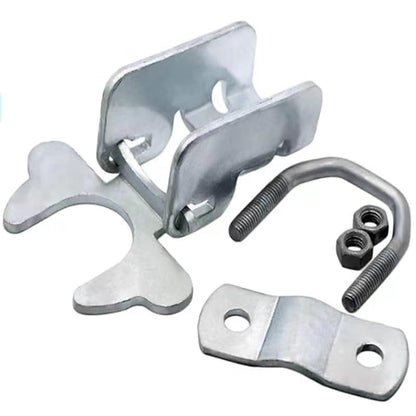 1-3/8" x 1-3/8" Kennel Gate Latch, Chain Link Dog Kennel Latch, for 1-3/8" Kennel Gate Frame & 1-3/8" Kennel Panel Frame, U-Bolt & Nuts Included, Galvanized Steel (1 Pack)