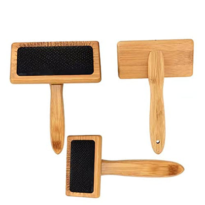 2 Pieces Wooden Carding Brushes Needle Felting Cleaner Comb with Handle - color: Large
