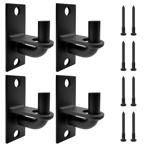 Heavy Duty Wall Mount Gate Hinge - Adjustable Fence Gate Hinges with 5/8 Hinge Pin for Chain Link Gates, Rust-Resistant Steel Design (Black, 4 Pack) - color: Black, size: 4 Pack