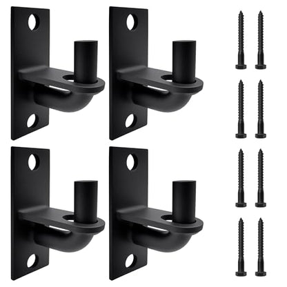 Heavy Duty Wall Mount Gate Hinge - Adjustable Fence Gate Hinges with 5/8 Hinge Pin for Chain Link Gates, Rust-Resistant Steel Design (Black, 4 Pack) - color: Black, size: 4 Pack