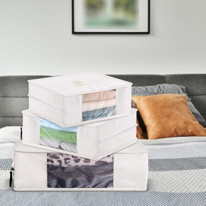 DERTE 3 Pcs Cashmere Sweater Storage Bags Organic Cotton Clothes