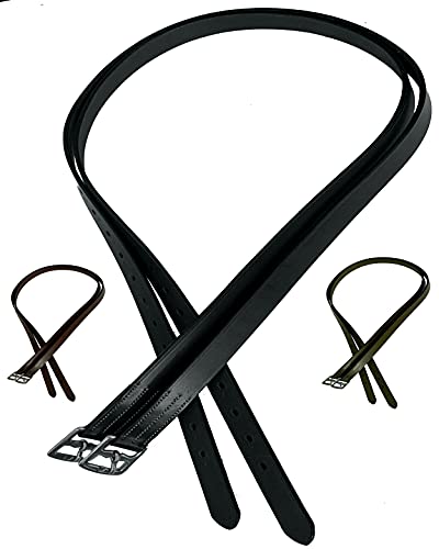 Majestic Ally Genuine Leather English Stirrup Leather (Pair) - color: Black, size: 60 inch