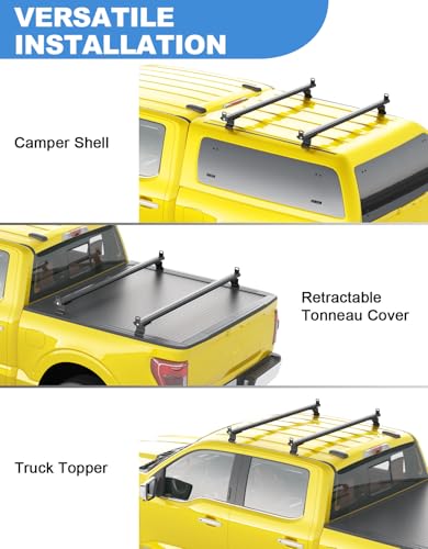 500lbs Universal Roof Ladder Rack 57" for Van & Pickup Truck Cap & Topper - size: Fit for Pickup Truck Cap & Topper