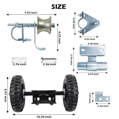Wall Mount 6" Wheels Rolling Gate Hardware Kit | Sliding Gate Hardware | Sliding Gate Kit | Farm Gate Hardware - style: Wall Mount