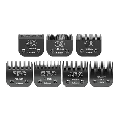 Detachable Stainless Steel Pet Blades Compatible with Andis & Oster A5 Grooming - color: Black, size: 7 PACK(1.5-13mm）