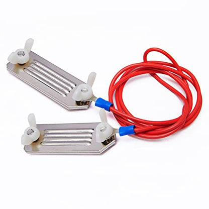 QMARK Electric Fence Tape Connector, 2 Pack (to Polytape), Green & Red | Polytape to Polytape Connector, Polytape to Energizer Connector, With 90 cm Wire