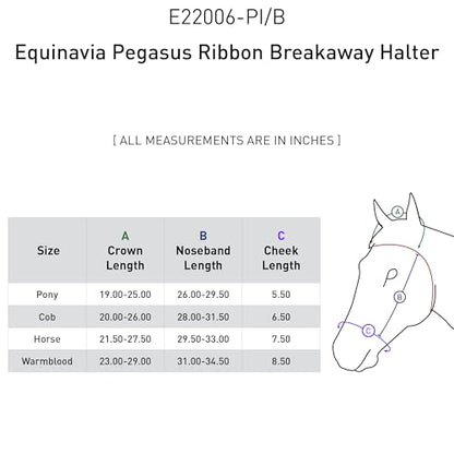 Equinavia Pegasus Adustable Breakaway Horse Halter - color: Pink/Blue Preppy Stripe, size: Pony