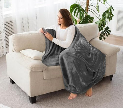 Utopia Bedding Ultra Soft Fleece Bed Blanket Throw Size Grey (50x60 Inches) - color: Grey, size: Throw (50x60 Inch)